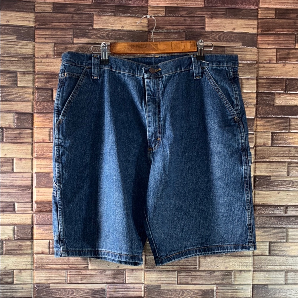EUC Men's Blue Denim Wrangler Carpenter Shorts Size 38